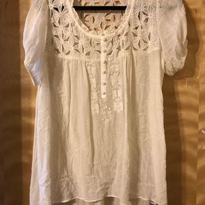 Forever21 White Embellished Cutout Blouse